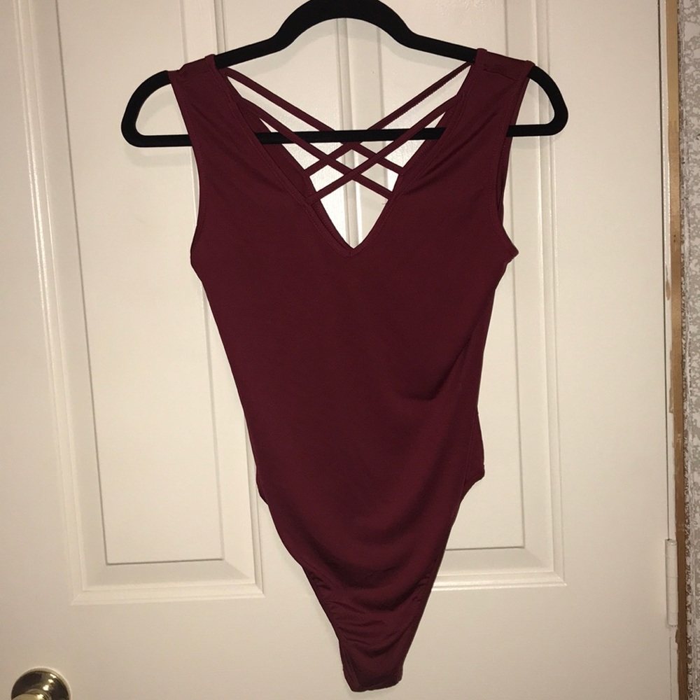Red tank bodysuit